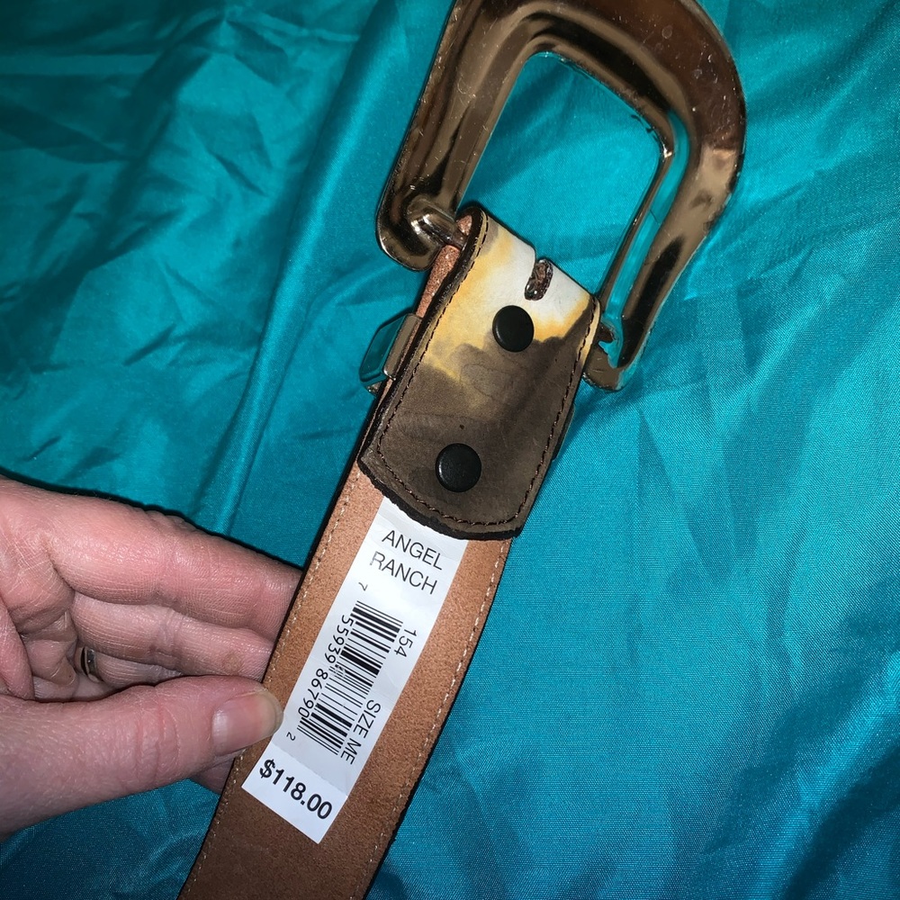 Angel Ranch Camo Rhinestone Leather Belt - Picture 3 of 8